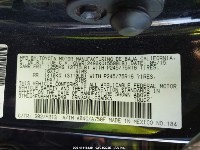 3TMLU4EN8FM195249 Toyota Tacoma Base V6