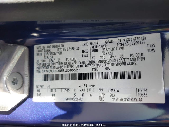 Ford ESCAPE SE 2014 1FMCU0G98EUD65527 Image 9