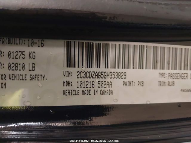 2C3CDZAG5GH353829 Dodge Challenger Sxt Plus