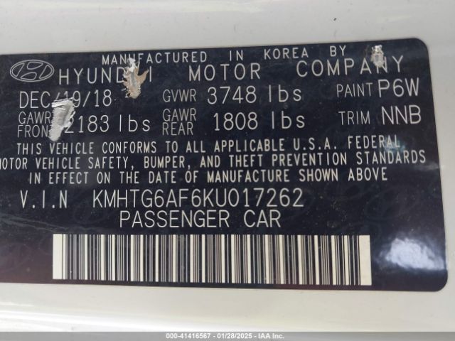 KMHTG6AF6KU017262 Hyundai Veloster 2.0