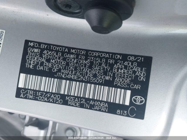 JTND4MBE2N3155091 Toyota Corolla Se Nightshade Edition