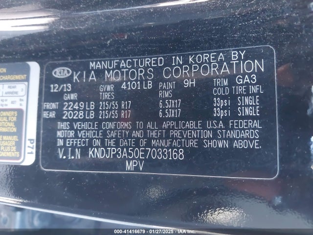 KIA SOUL + 2014 KNDJP3A50E7033168 Image 9
