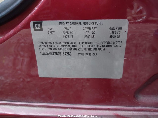 2007 CADILLAC STS 1G6DW677670164260 Photo 8