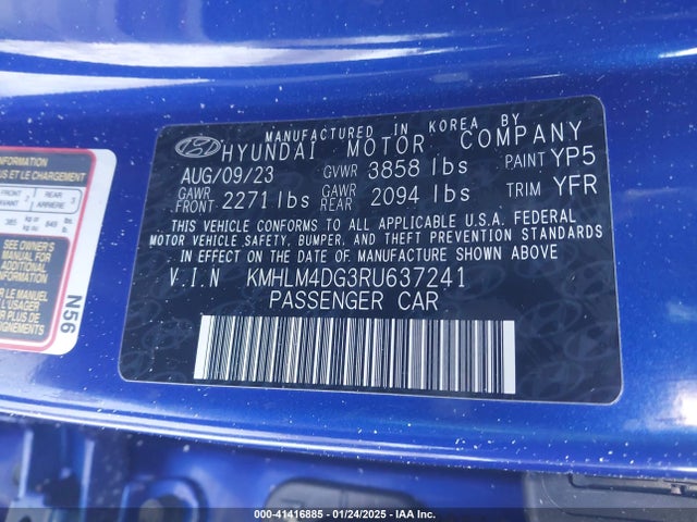 KMHLM4DG3RU637241 Hyundai ELANTRA SEL