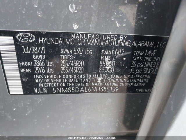 Hyundai Santa Fe Calligraphy 2022 5NMS5DAL6NH385159 Image 9