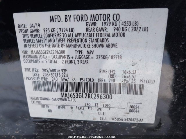 Ford Ecosport Se 2019 MAJ6S3GL2KC296300 Image 9