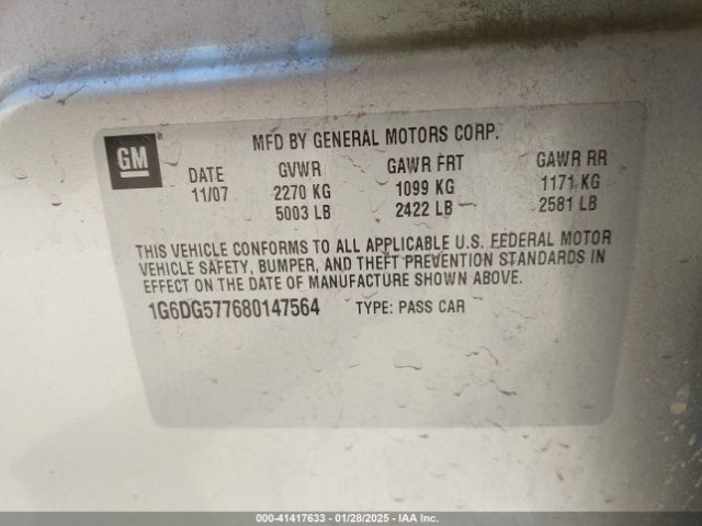 2008 CADILLAC CTS 1G6DG577680147564 Photo 8