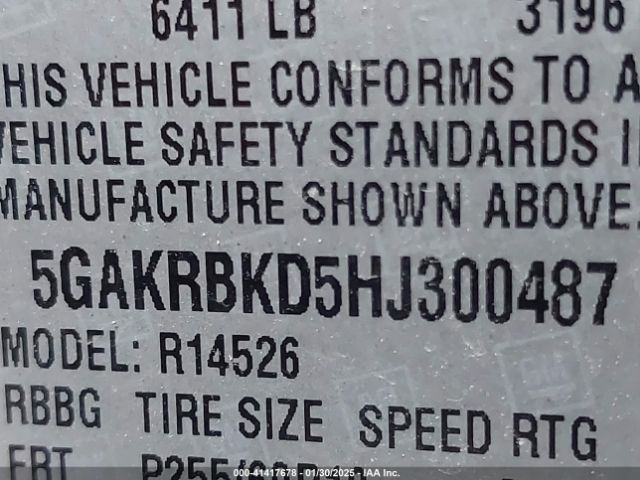 5GAKRBKD5HJ300487 Buick Enclave Leather