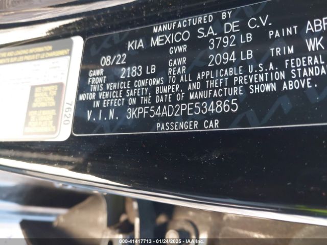 3KPF54AD2PE534865 KIA Forte Gt-line