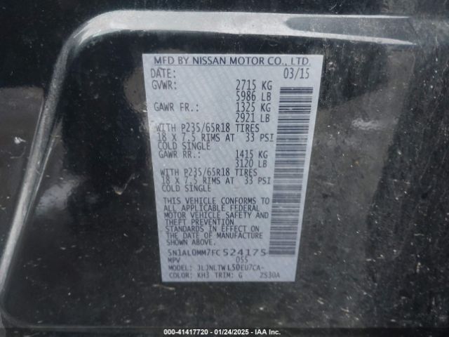 5N1AL0MM7FC524175 Infiniti QX60