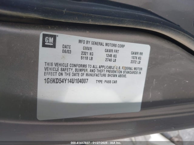 2004 CADILLAC DEVILLE 1G6KD54Y14U104007 Photo 8