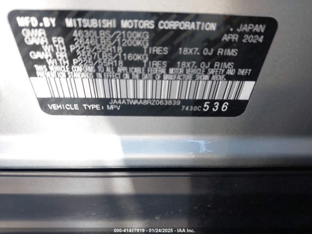 2024 MITSUBISHI ECLIPSE CROSS JA4ATWAA8RZ063839 Photo 8