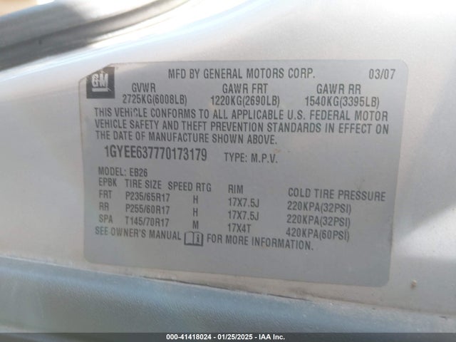 2007 CADILLAC SRX 1GYEE637770173179 Photo 8