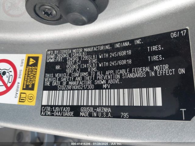 5TDZZRFH0HS217300 Toyota Highlander Le Plus