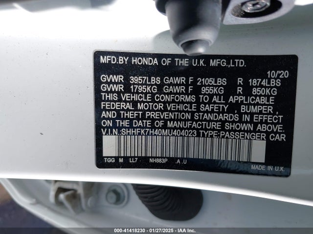 Honda Civic Sport 2021 SHHFK7H40MU404023 Image 9