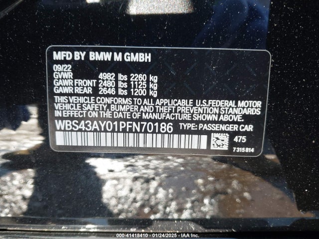BMW M3 Competition Xdrive 2023 WBS43AY01PFN70186 Image 9