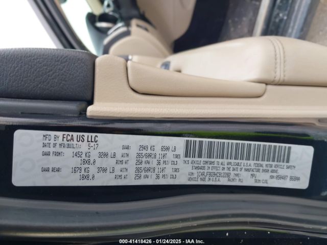 1C4RJFBG9HC912282 Jeep Grand Cherokee Limited 4x4