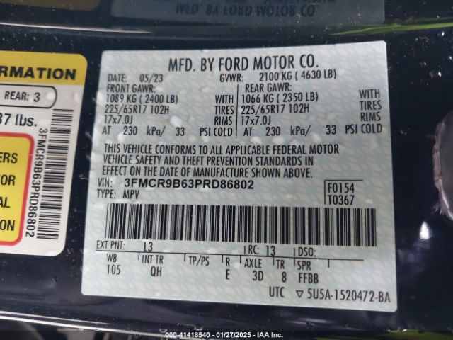 2023 FORD BRONCO SPORT 3FMCR9B63PRD86802 Photo 8