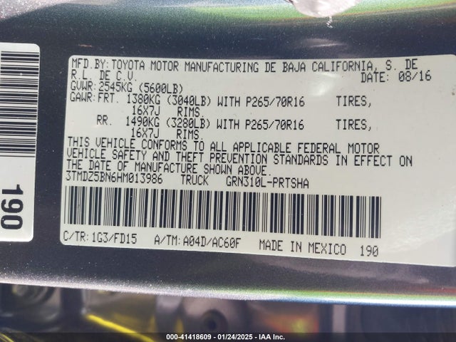 3TMDZ5BN6HM013986 Toyota Tacoma Trd Off Road