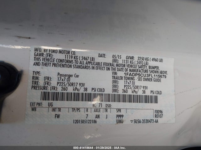 1FADP5CU3FL115679 Ford C-max Energi Sel