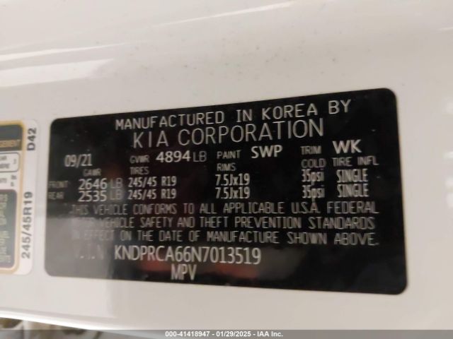 KNDPRCA66N7013519 KIA Sportage Sx Turbo