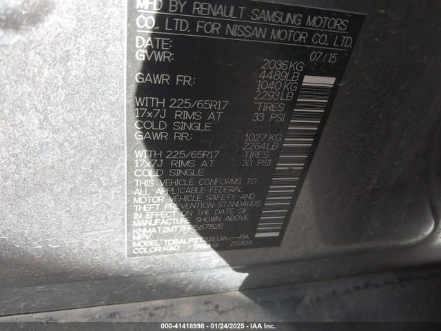 Nissan ROGUE S 2015 KNMAT2MT7FP587826 Image 9