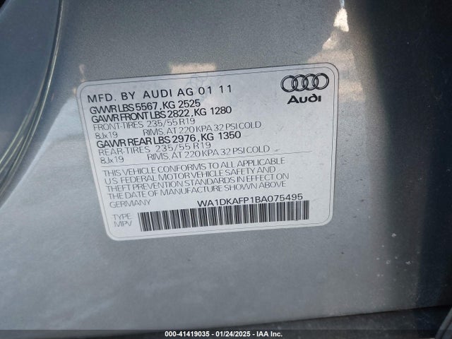 2011 AUDI Q5 WA1DKAFP1BA075495 Photo 8