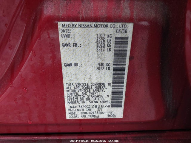 1N4AL3AP0GC282874 Nissan 2016