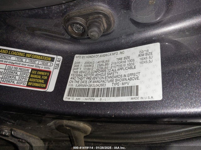 5J6RM4H38GL042663 Honda CR-V LX