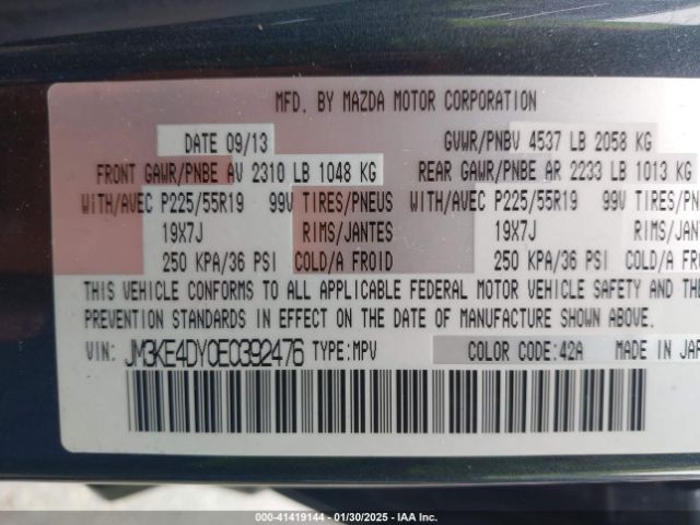 JM3KE4DY0E0392476 Mazda Cx-5 Grand Touring