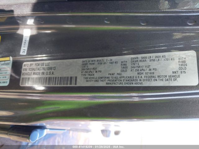 1C6HJTAG7RL109913 Jeep Gladiator Sport S