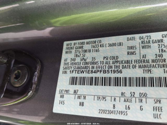 2023 FORD F-150 1FTEW1E84PFB51956 Photo 8
