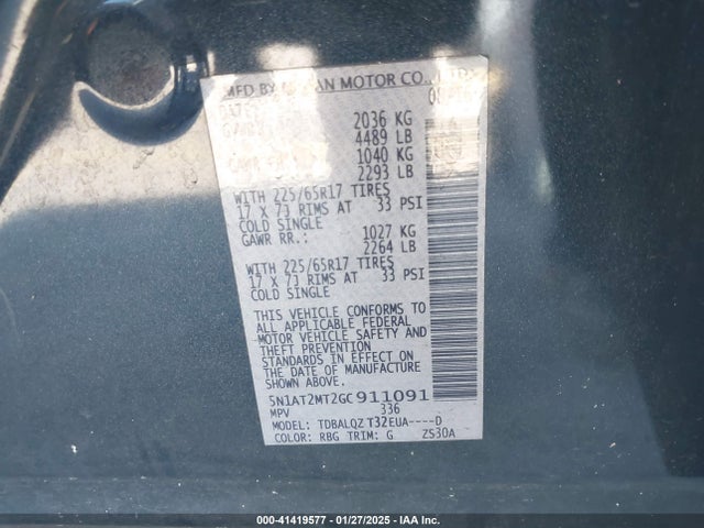 Nissan ROGUE SV 2016 5N1AT2MT2GC911091 Image 9