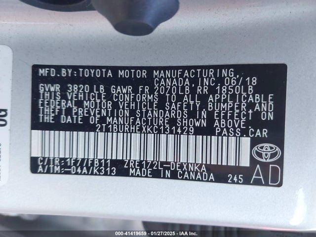 Toyota COROLLA LE 2019 2T1BURHEXKC131429 Image 9