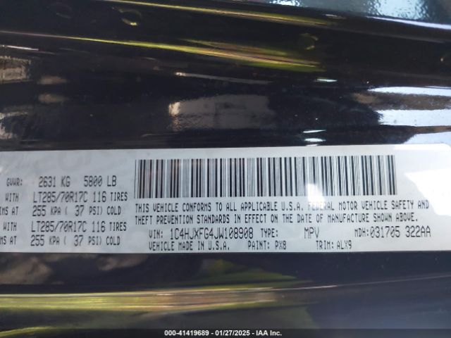 1C4HJXFG4JW108908 Jeep Wrangler Unlimited Rubicon 4x4