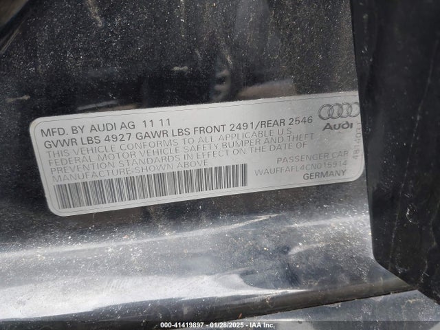 2012 AUDI A4 WAUFFAFL4CN015914 Photo 8