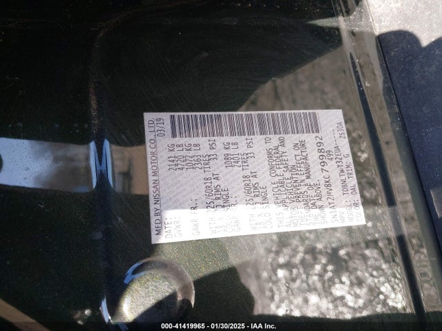Nissan ROGUE SV 2019 5N1AT2MV8KC799892 Image 9