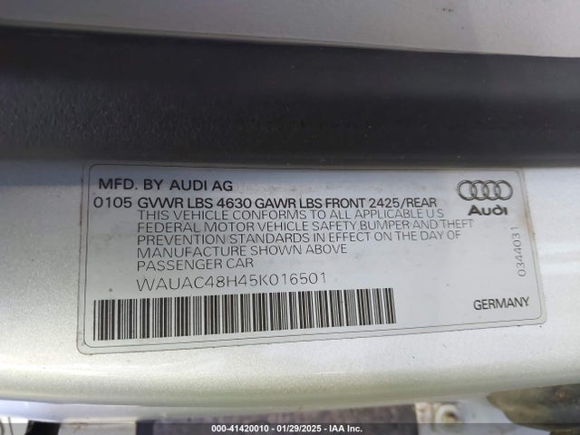 2005 AUDI A4 WAUAC48H45K016501 Photo 8