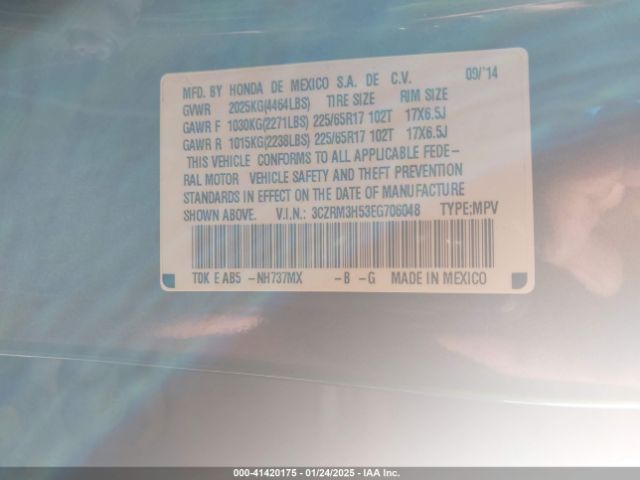 3CZRM3H53EG706048 Honda CR-V EX