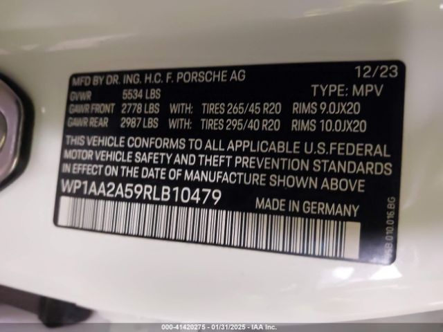 WP1AA2A59RLB10479 Porsche Macan Base (pdk)/t