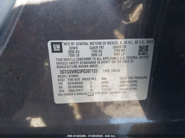 3GTU2WEC0FG387123 GMC Sierra 1500 Denali