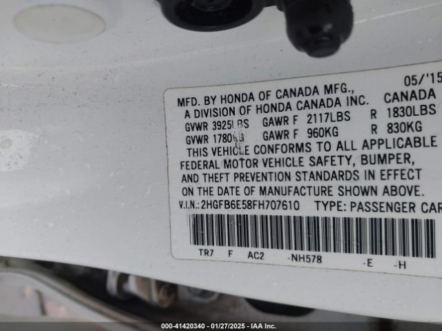 2HGFB6E58FH707610 Honda CIVIC SI