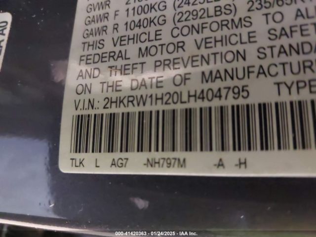 2HKRW1H20LH404795 Honda Cr-v 2wd Lx