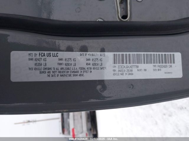 2C3CDXJGXJH277780 Dodge Charger Gt Awd