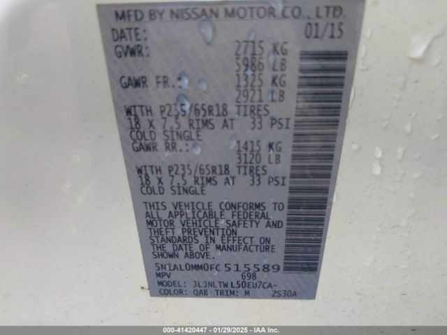5N1AL0MM0FC515589 Infiniti QX60