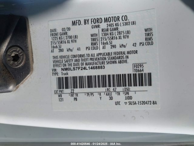NM0LS7F24L1468883 Ford Transit Connect Xlt Cargo Van