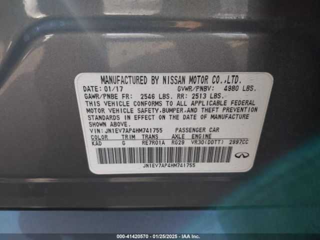JN1EV7AP4HM741755 Infiniti Q50 3.0t Premium