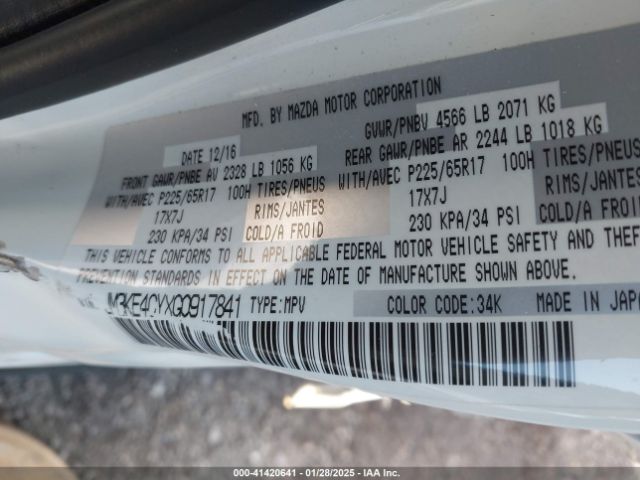 JM3KE4CYXG0917841 Mazda Cx-5 Touring