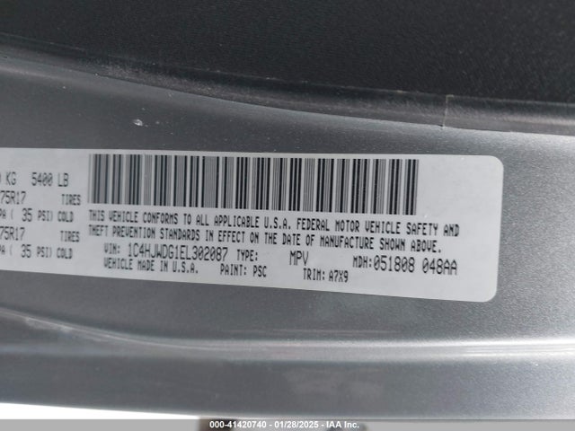 1C4HJWDG1EL302087 Jeep Wrangler Unlimited Sport