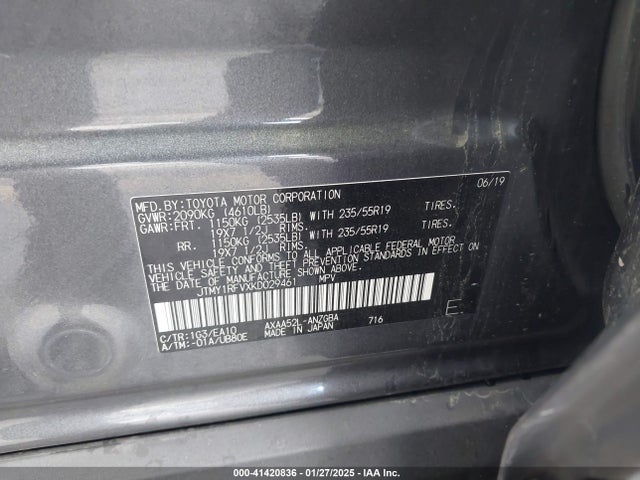 JTMY1RFVXKD029461 Toyota Rav4 Limited